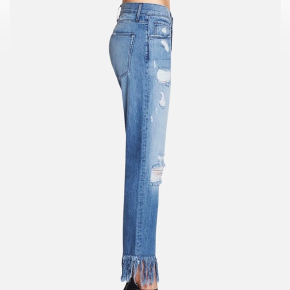 100% cotton distressed jeans capris with fringe (3X1) - Picture 1 of 4